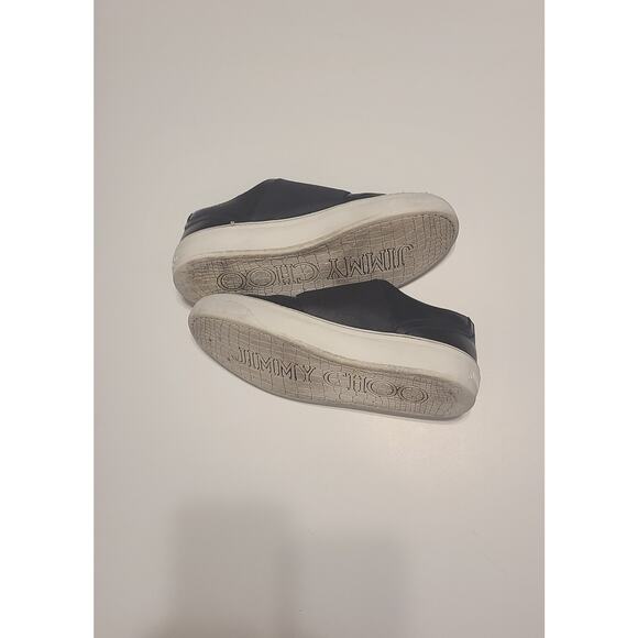 Jimmy Choo Low Top Slip-on Wingtip Style Black Adam Sneakers Size EU 41 - Picture 3 of 6